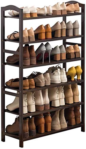 Ranuras de zapato ajustables Organizador Bastidore Estante de zapatos Bambú Bambú de 6 pisos Zapato Económico Simple Economy Home Shoe Rack de zapatos 70 cm de largo × 25 cm de ancho × 108 cm de altur