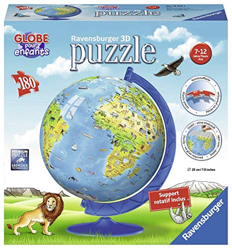 Ravensburger 12339 – Puzle 3D de mapamundi XXL, 180 Piezas