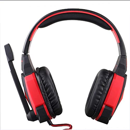 Raxinbang Auriculares USB Auriculares De Juego, Ruido De Los Auriculares del Oído Que Cancela sobre con Micrófono, Luz del LED, Suave Memoria Orejeras, Estéreo del Juego Auricular Funciona con PC