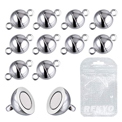 REKYO 20pcs Cierres Para Pulseras Cierres Collares Material Para Hacer Bisuteria Cierres Pulseras(Silver 6mm)