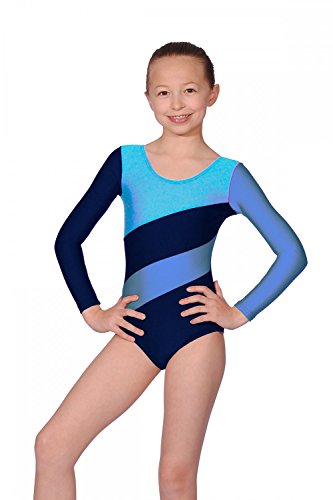 Roch Valley - Maillot de Gimnasia para niña, Color Navy Blue/Kingfisher/Royal Blue, tamaño 10 UK(36-38 EU)