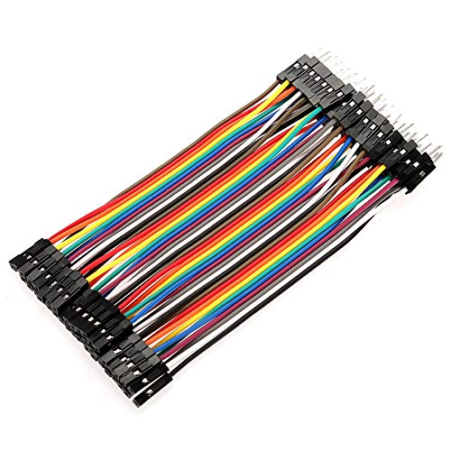 SANON 5 Piezas Coloridos Cables de Puente de 10 Cm Fijados 40 Pines Ma F Cable Plano para Tablero de Pruebas