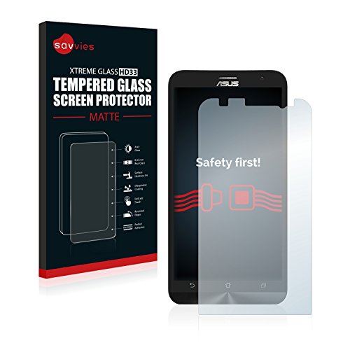 savvies Protector Cristal Mate Compatible con ASUS ZenFone 2 ZE551ML - Dureza 9H, Antireflejos