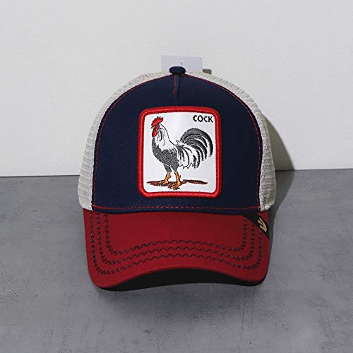 sdssup Eagle Gorra De Béisbol Bordada Gorra Bend Cap Gallo Rojo Azul Ajustable