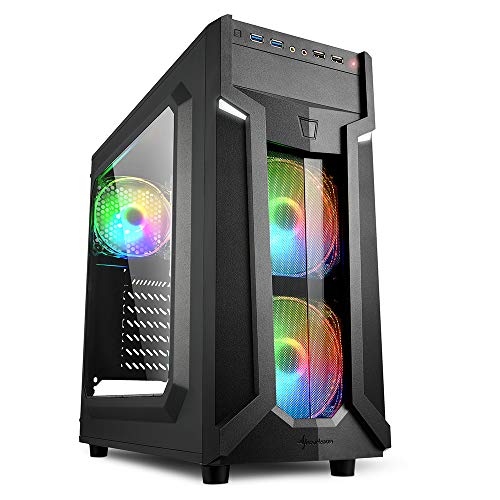 Sharkoon VG6-W RGB - Caja de Ordenador, PC Gaming, Semitorre ATX, Negro