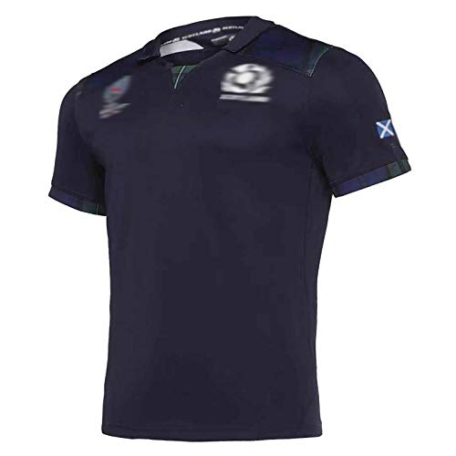 SKMYTE Camiseta de Rugby para Británica, 2019 Copa Mundial Escocia Home Professional Sportswear Capacitación, Camiseta de Ropa Deportiva para Hombres S