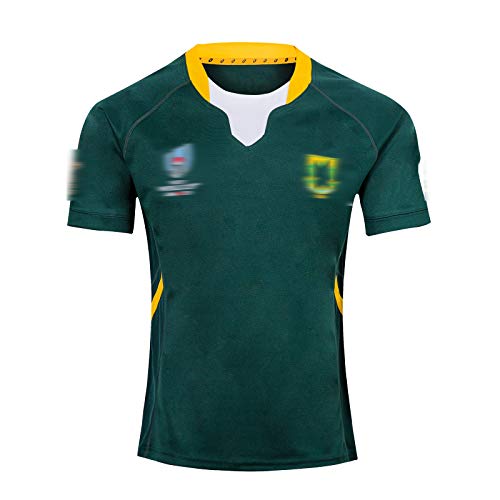 SKMYTE T-Shirt de Rugby Impresión de Manga Corta, 2019 Copa Mundial Sudáfrica Hogar y Away Traje Profesional de la Ropa Deportiva, Camiseta de Ropa Deportiva Green-XXL