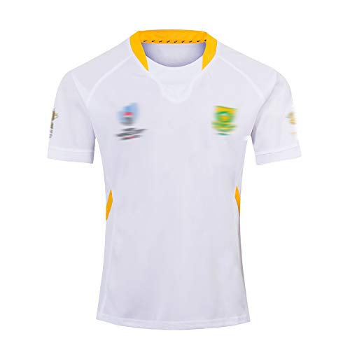 SKMYTE T-Shirt de Rugby Impresión de Manga Corta, 2019 Copa Mundial Sudáfrica Hogar y Away Traje Profesional de la Ropa Deportiva, Camiseta de Ropa Deportiva White-XXXXL