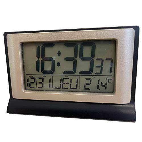 Soldela - Reloj despertador digital con radio controlado – Pantalla LCD – Números grandes – Alarma con función Snooze