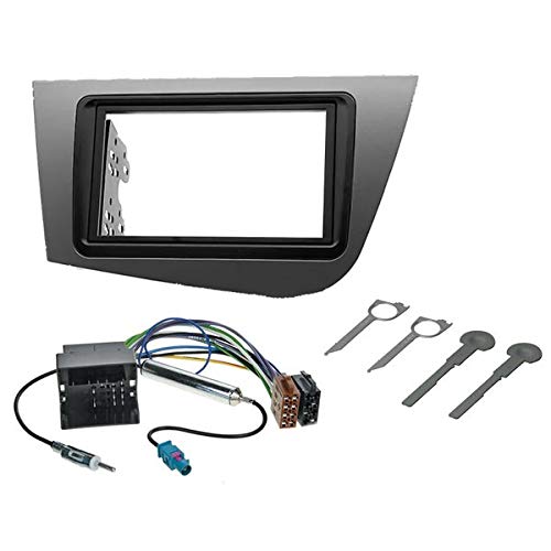 Sound-Way - Kit de Montaje Marco para Radio Pantalla 2 DIN Compatible con Seat Leon 2005-2012 - KA11-609