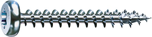 SPAX T-STAR plus, Tornillo universal 5,0 x 60 mm, 200 Unidades, Cabeza redonda, rosca completa, galvanizado claro, 4CUT, WIROX A9J, 0201010500605