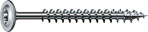 SPAX Tornillo para construcción de madera, 10,0 x 80 mm, 50 unidades, T-Star Plus, cabeza de plato, rosca parcial, 4CT, Wirox A3J, 251011000805