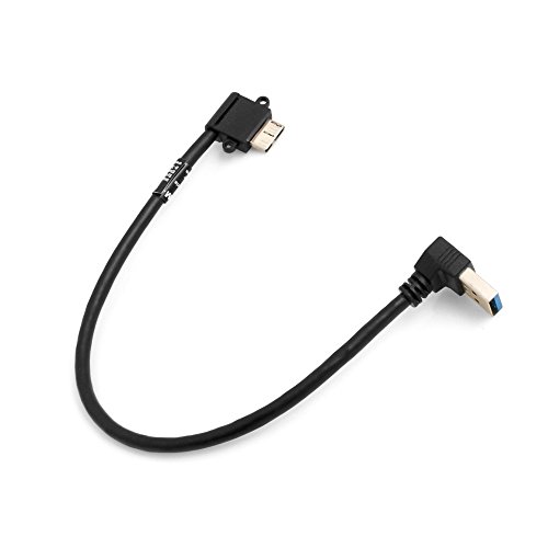 SYSTEM-S Sistema de S Micro USB 3.0 90 ° hacia la Izquierda, a USB Tipo A 3.0 Abajo ángulo Recto Adaptador de Cable Cable de Datos Cable de Carga 27 cm