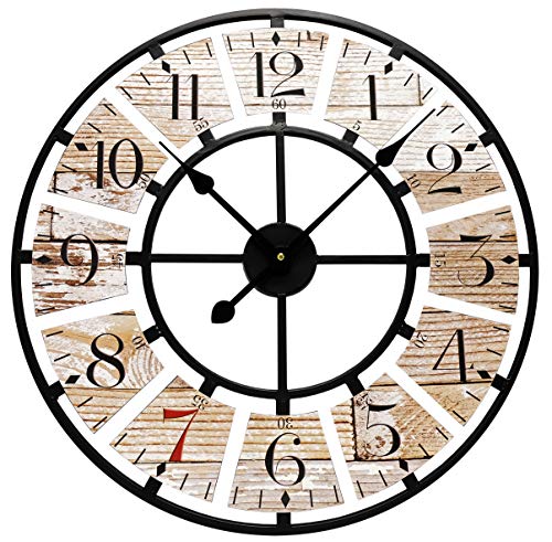 Technoline Reloj de Pared analógico WT 1611, Cuarzo, tecnoline, Metal/MDF, marrón, diámetro de 58 cm