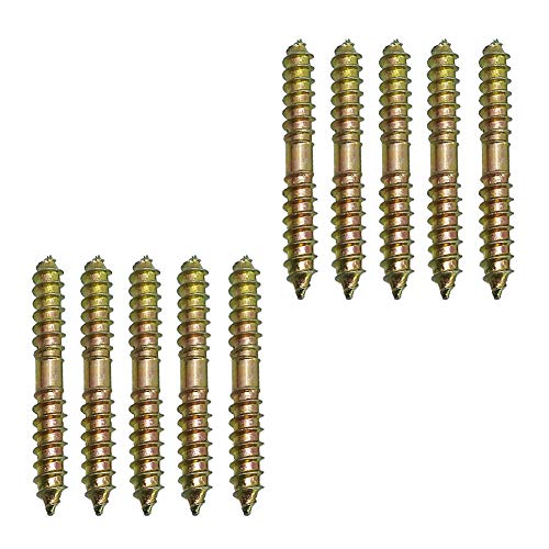 Tornillos Cabeza Doble Autorroscantes, 10 Piezas Tornillo de Fijación de Muebles de Madera a Madera de Doble Cierre, Tornillos Roscados para Clavija de Fijación de Muebles