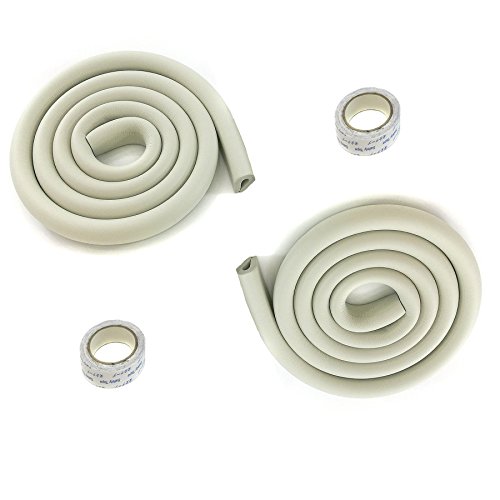 TUKA 4 Metros Protector Borde Anti-Golpe, Forma de U Espuma para Mesa Borde, anticolisión Tira para Seguridad Bebés y niños, Suave Protectores para Borde de Mesa de Vidrio, 2X 2M, Gris, TKD7003-grey