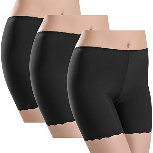 Tuopuda Mujeres Braguitas Short de Seguridad Shorts de Algodón Anti Rozaduras Calzoncillos de Pierna Larga Calzoncillos Polainas Elásticos Boxers Invisibles Slipshort Bragas Pack de 3