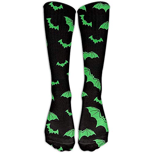 ulxjll Calcetines De Compresión Tubo Verde De Murciélagos De Halloween Medias Frescas Personalizadas Calcetín Alto De Rodilla De Invierno Para Mujer Calcetín Alto De 50 Cm