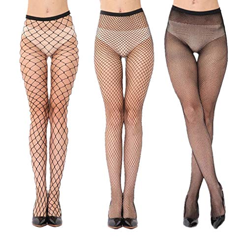 VicSec Liguero Bodies Autoadhesivas Ultra Fina Encaje Calcetines Fishnet Mallas Liga Suspender Lencería Medias Sexy-4 Diseños Opcionales (Set-3)