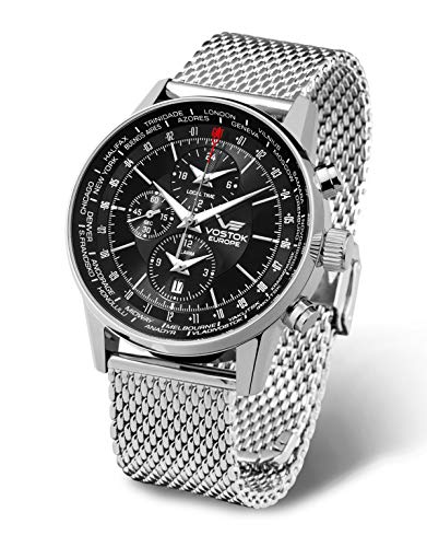 Vostok Europe GAZ 14 560A254-B - Reloj de pulsera para hombre con cronógrafo