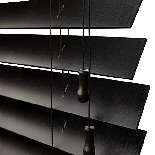 WENZHE Estores De Bambú Venecianas Persianas Estor Enrollable Madera Maciza Negro Regulable Levantable Quitasol Casa Oficina, Tamaño Personalizable (Color : 50mm, Tamaño : 90x220cm)