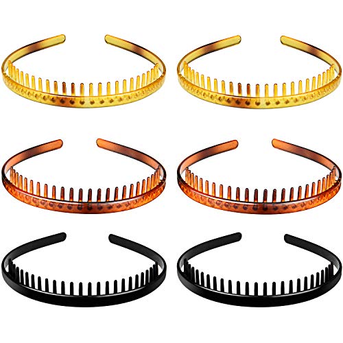 WILLBOND 6 Piezas Diademas de Dientes Diademas de Peine de Plástica Accesorios de Aro de Pelo para Niñas Mujeres