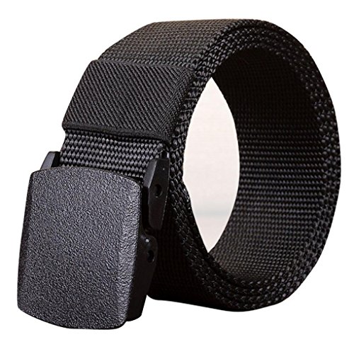 winwintom Hombres Chicos Al aire libre Deportes Nylon Pretina Casual Canvas Web Belt Dazzling (140CM, Negro)