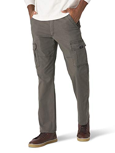 Wrangler Authentics Men's Stretch Cargo Pant, Olive Drab, 35W x 30L