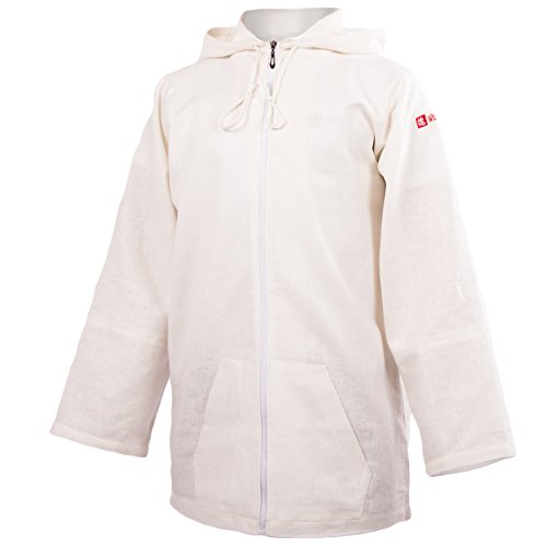 wu designs Lino (difícil) Kung Fu y Tai Chi Zipper Sport Sudadera Manga Larga, Color Blanco, tamaño Körpergröße: 185cm