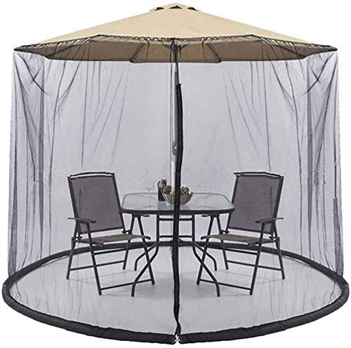 XBR Anti-Mosquito Nets Paraguas su Parasol en un Gazebo Plegable Jardín Mosquito Paraguas Cubierta Parasol de Red para Interior y Exterior, g (Tamaño: 9 pies)