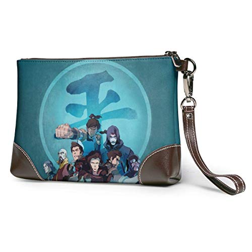 XCNGG Anime-Avatar-The-Last-Airbender - Cartera de cuero genuino para mujer con cremallera, cartera para teléfono, pasaporte, bolso de mano, gran capacidad, para hombre, de piel de vaca, bolsos d