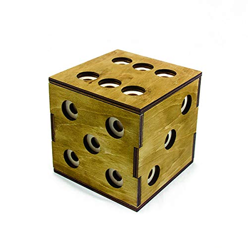 Yobbiks. Dice Box (ZY4121A) Rompecabezas de Madera. Caja de Seguridad de Apertura Secreta.