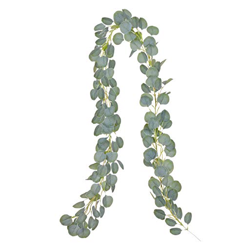 YQing Artificial Eucalipto Guirnalda Planta, 183cm Eucalyptus Guirnaldas Seda Hojas Decorative Vines Artificiales Decoracion Boda Fondo Pared Decoración