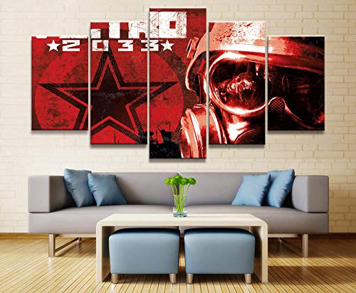 YQRX Cuadro en Lienzo 5 Pieza impresión Lienzo artística Pintura Diseño Cuadro Moderno Pared gráfica Dormitorio,Baño,Comedor Metro Juego 2 Mural Marco/150X80CM