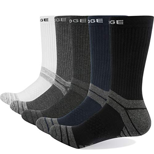 YUEDGE 5 Pares Hombres Senderismo Calcetines para Trekking Transpirable Anti-ampollas, Alto Rendimiento (XL)