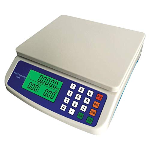 yunyu Escala de Precios electrónica de 30 kg con batería de Litio de 3,7 voltios Recargable en Chino e inglés Opcional con Adaptador 9.14 (Capacidad: 6 kg-0,5 g, edición: inglés)