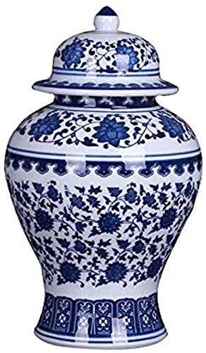 ZHIRCEKE Jarrones para decoración Antiqu Vintage Planter Pot Jarrón De Cerámica Antique Artesanía Azul Y Blanco Artesanía De Porcelana Jarrón De Cerámica Retro Chino