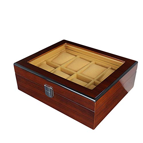 ZHUANYIYI 8 Reloj Mira La Caja De Almacenamiento Caja De Madera De Joyería De Madera De Grado Pintura