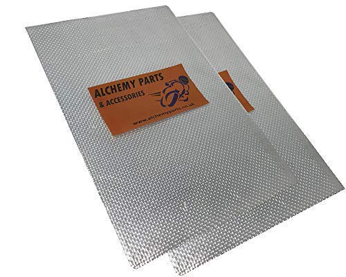 2X Protección Térmica Autoadhesivo Escape o Motor Aluminio Reflectante Hoja 100cm x 33cm Ideal para Moto Carenado Coche