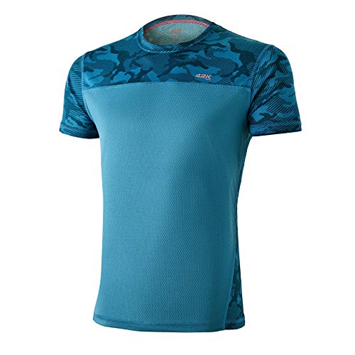 42K Running - Camiseta técnica 42K MIMET Hombre Ocean Green Camouflage M