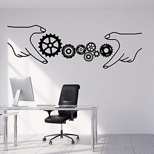 Adhesivos Pared Pegatinas de Pared Engranajes empresariales Estilo de Oficina Negocio Trabajo en Equipo Decoración de Oficina Diseño Vinilo extraíble Póster 173x57cm