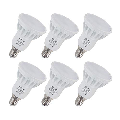 Aiwode 5W E14 Bombilla LED,Blanco Neutro 4000K,Equivalente 50W Bombilla Halógena,500LM RA85 120°Ángulo de haz,Paquete de 6.