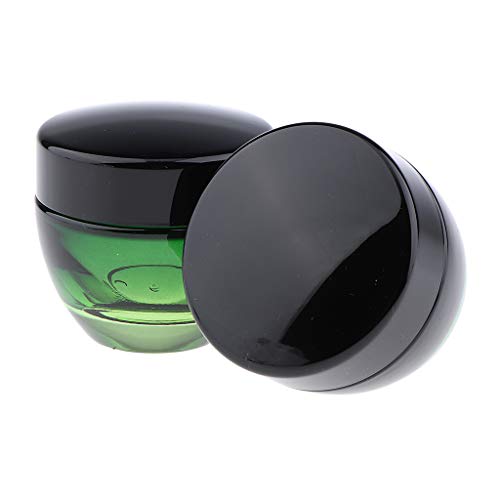 Almencla 2X Tarros de Crema de Maquillaje de Vidrio Vacíos Botellas de Loción Envases de Cosméticos 15 / 50g - Verde 50g, Individual