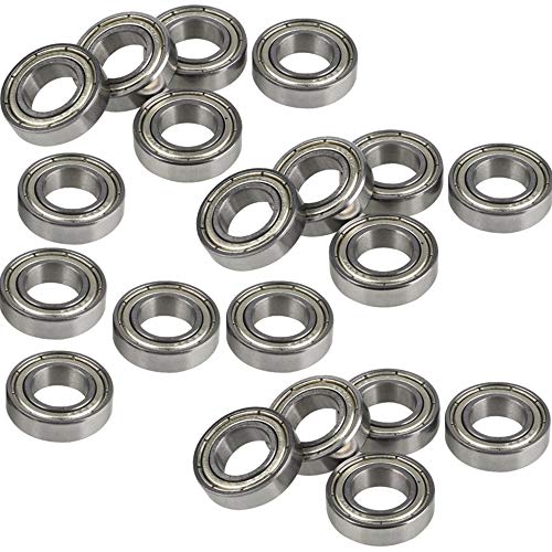 Amaoma 20 Piezas Rodamientos Rigido de Bolas 6800ZZ Miniatura Radial Rodamientos de Bolas Rodamiento de Bolas de Sección Fina de Doble Blindaje de Acero para Vehículos RC 10mm x 19mm x 5mm