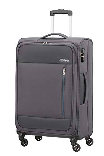 American Tourister Heat Wave - Spinner M Maleta, 68 cm, 65 L, Gris (Charcoal Grey)