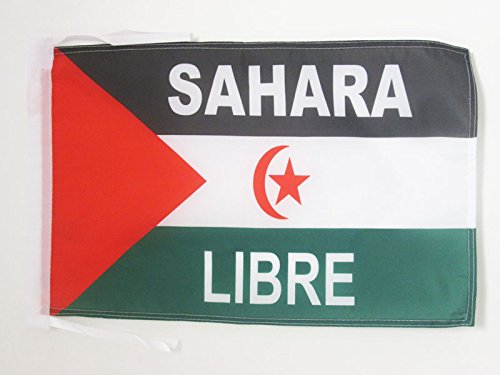 AZ FLAG Bandera de Sahara Occidental Libre 45x30cm - BANDERINA SAHARAUI Frente POLISARIO 30 x 45 cm cordeles