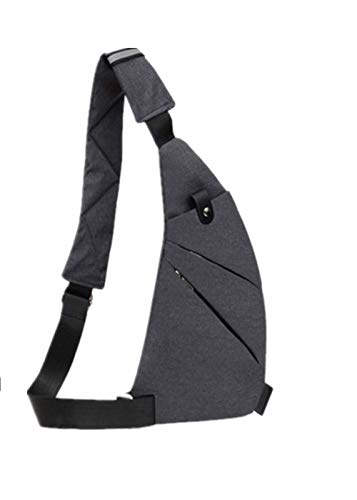 Bandolera, por el pecho o la espalda, mochila antirrobo,Pecho Deporte portatil para Caminatas al Aire Libre Viajes (gris)