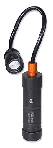 Beta 1837F/USB - Lámpara recargable magnética articulada con LED de alta luminosidad con carga USB, de robusto aluminio anodizado, lámpara portátil LED profesional para taller, hasta 600 lúmenes