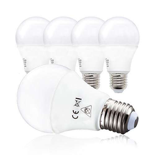 B.K.Licht Bombillas LED E27 Ecológico, 9W Equivalente a 75W, Luz Blanca cálida 2700K 806LM, 230V, Set de 5