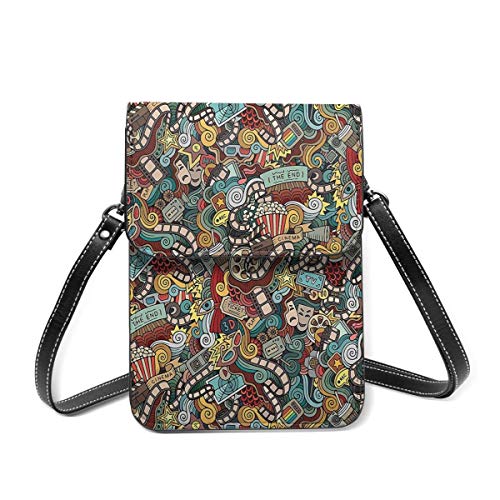 Bolso de teléfono celular de cine, artículos de cine, carrete de película The End Theatre Wallet Crossbody Bolsas para las mujeres ligero bolso de hombro